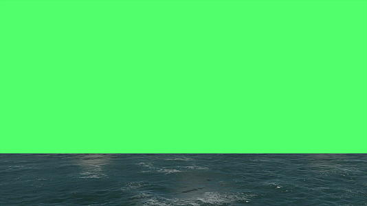 4k飞过水面的绿屏动画视频的预览图