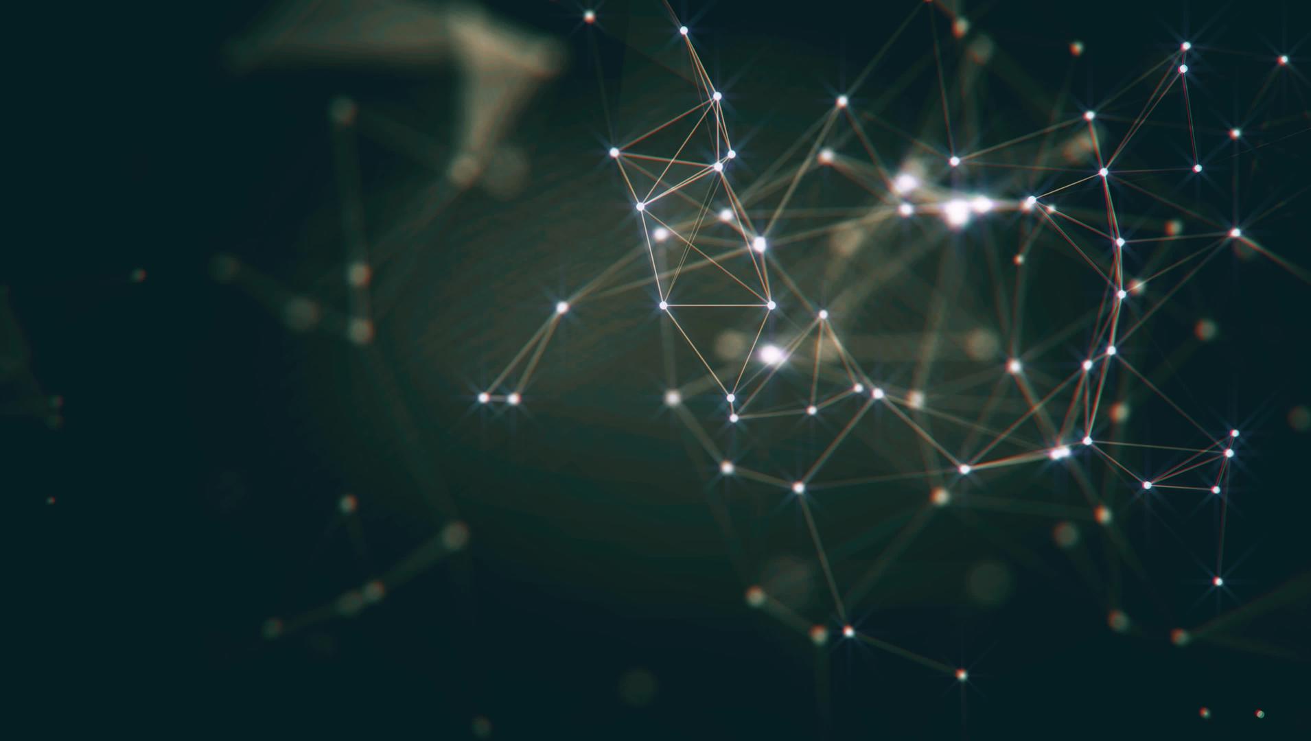 抽象背景多边形分子技术将点和线连接在一起视频的预览图