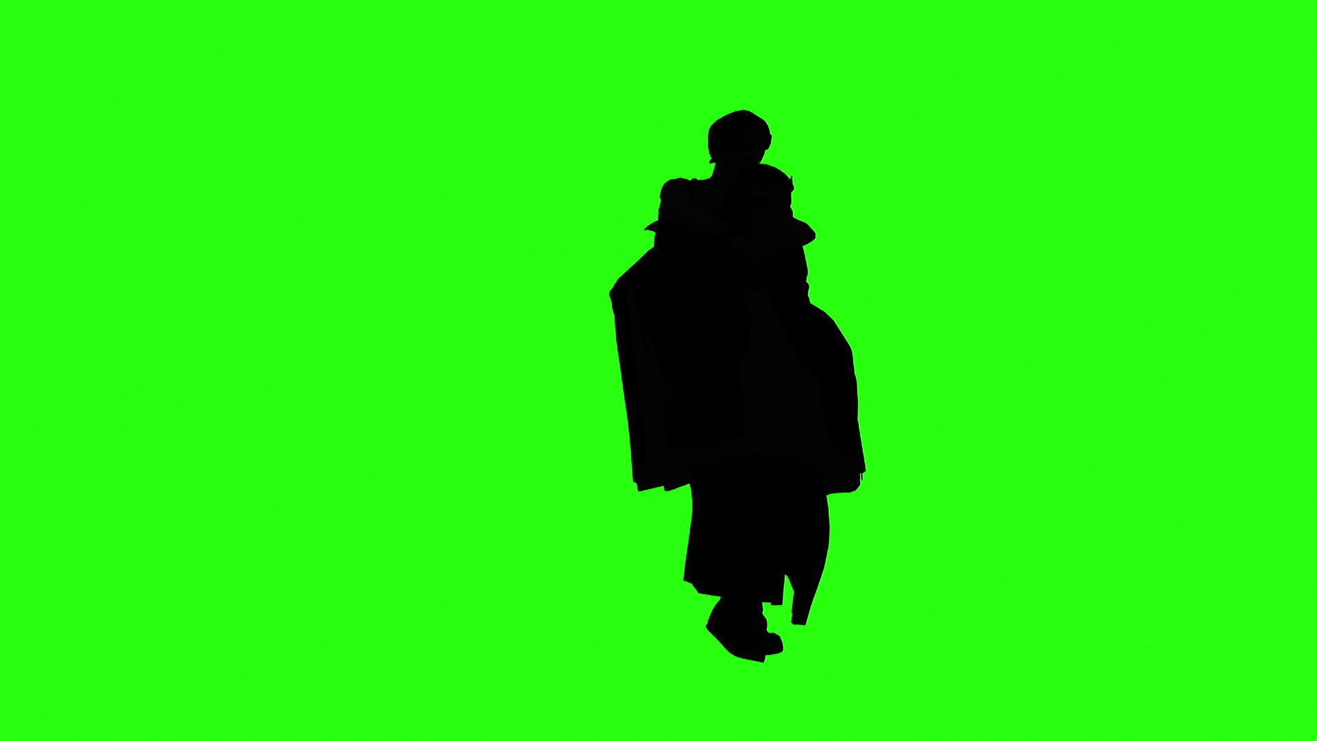 3d4动画被绿屏拥抱的人的轮廓视频的预览图