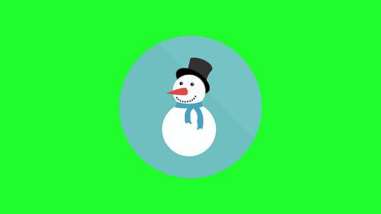 绿色屏幕圣诞图标雪人视频的预览图