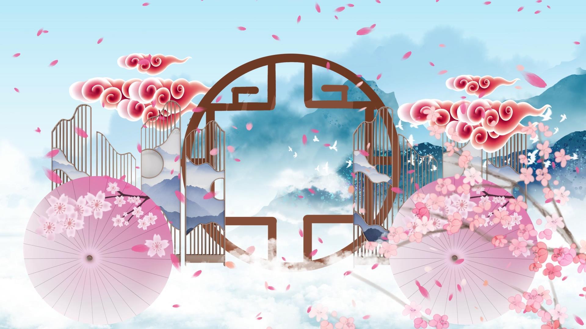 旗袍秀中国风动态舞台背景视频视频的预览图