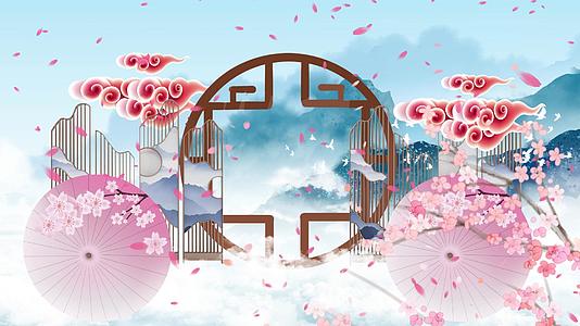 旗袍秀中国风动态舞台背景视频的预览图