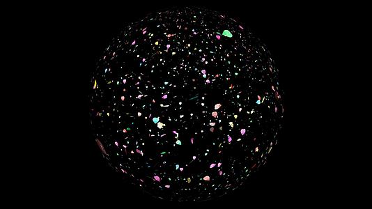 水晶球球落在黑屏上sakura叶子成百上千视频的预览图