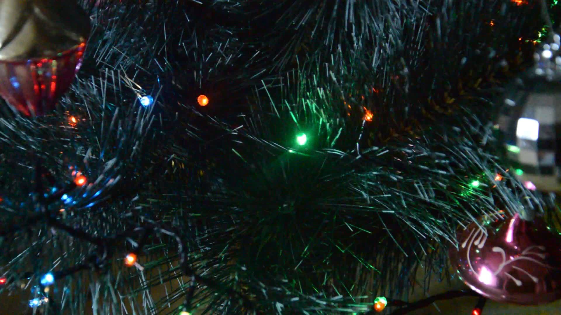 圣诞花园在夜晚挂在城市周围视频的预览图