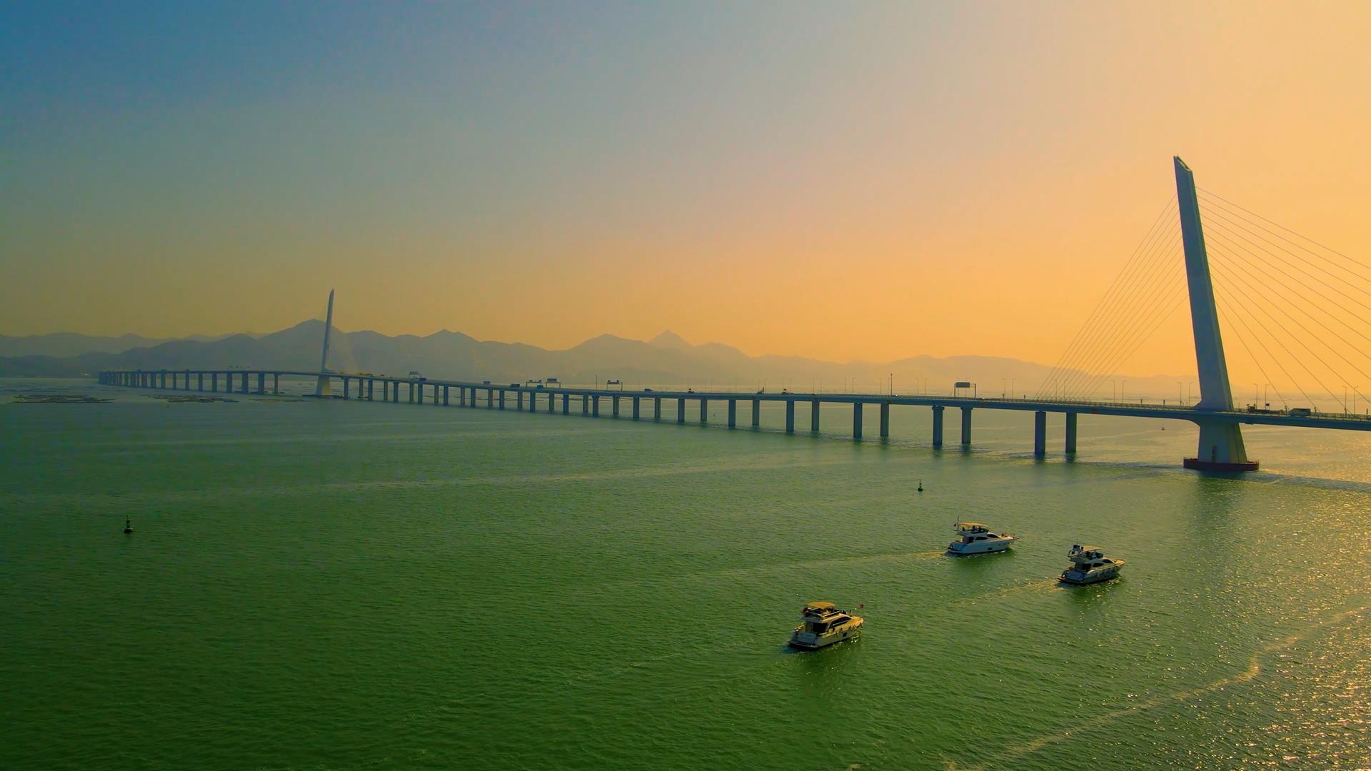 航拍深圳湾大桥视频的预览图