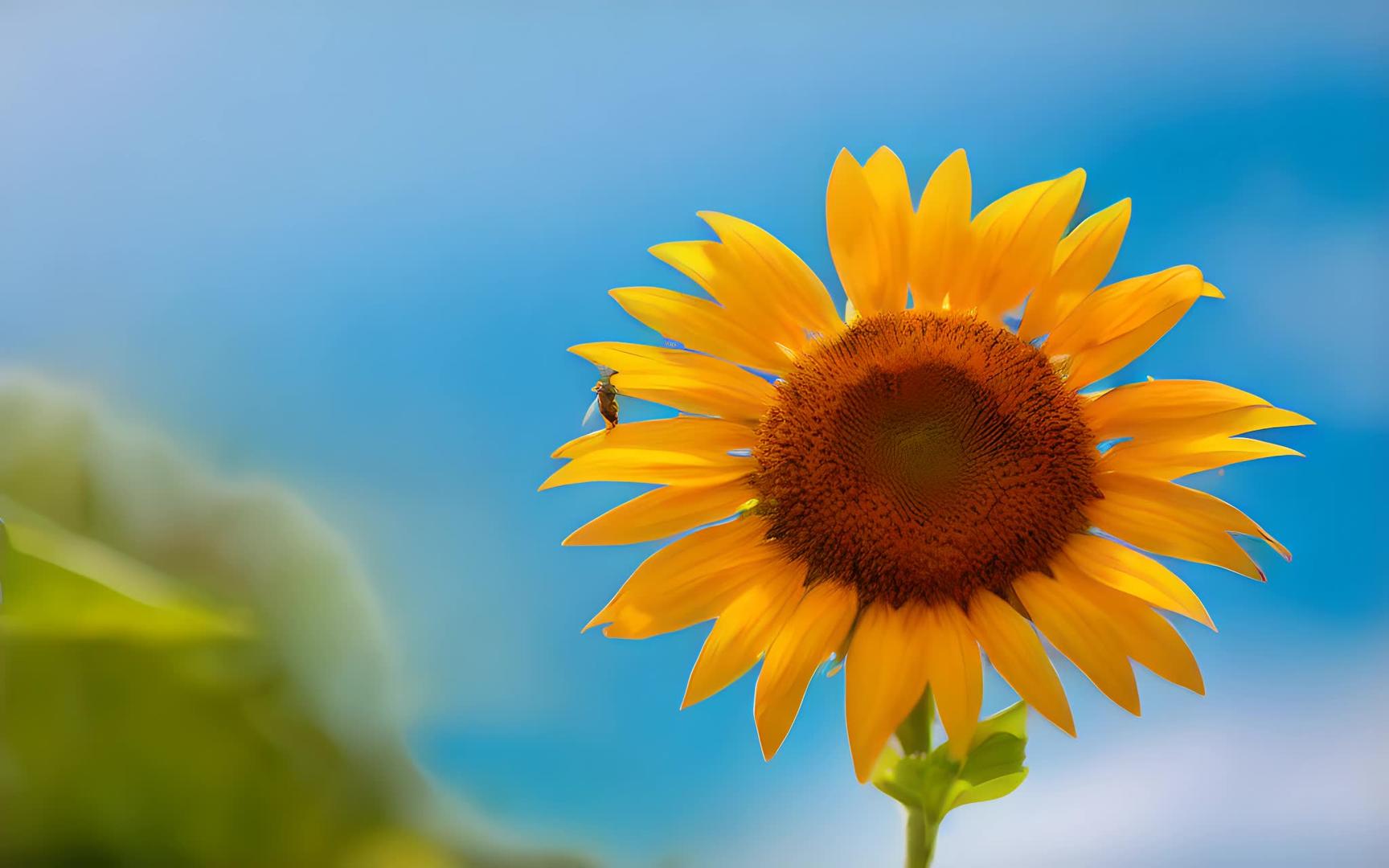 蜜蜂和向日葵空镜视频的预览图