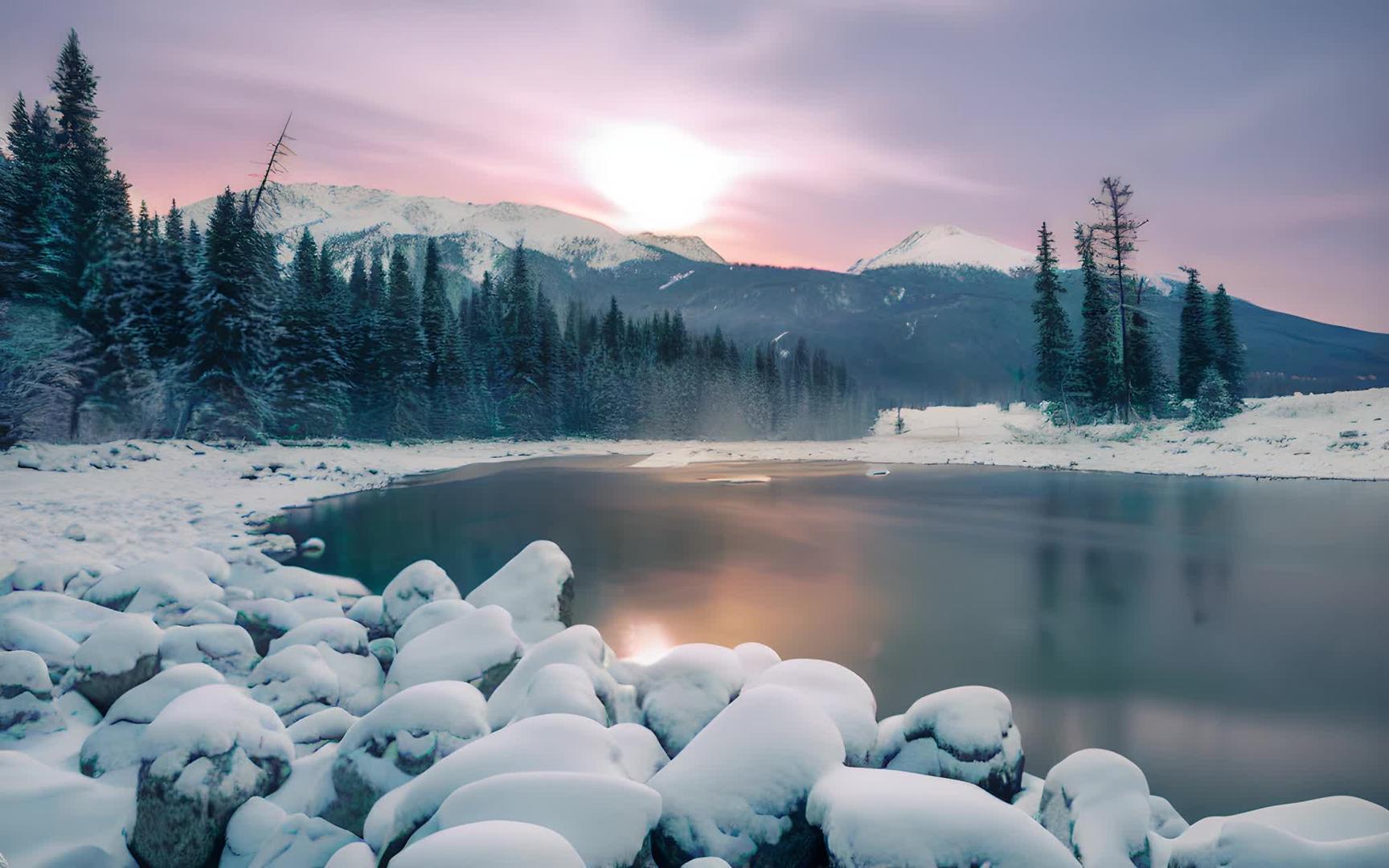 冬季黑龙江库尔滨风景视频的预览图