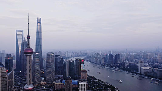 上海陆家嘴天际线航拍视频的预览图