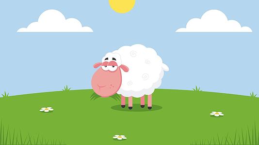 卡通白绵羊人物视频的预览图