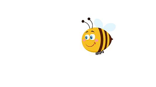 可爱的蜜蜂卡通人物视频的预览图
