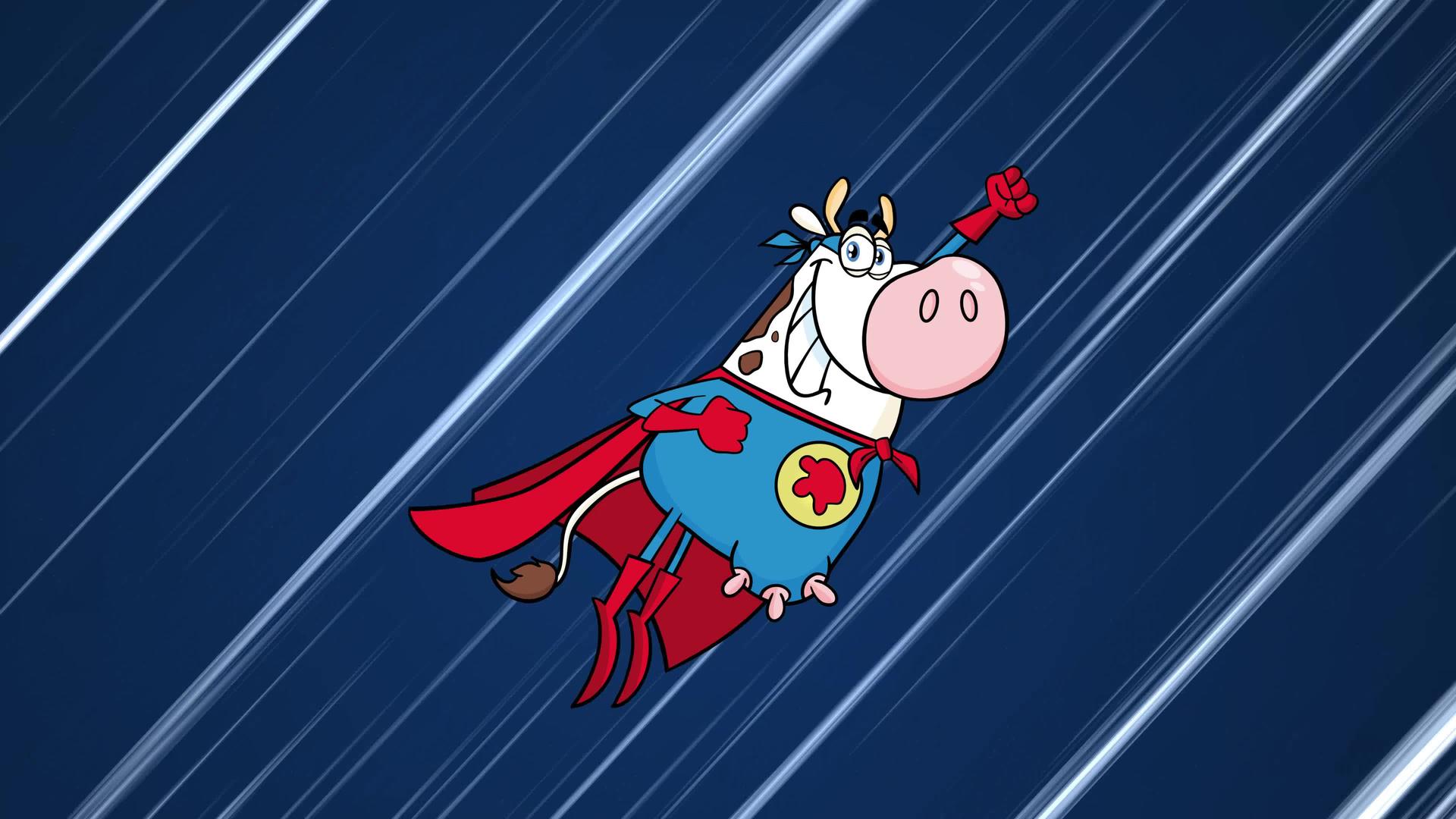 超级英雄巨牛卡通人物视频的预览图