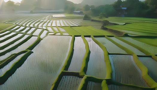 一望无际的稻田视频的预览图