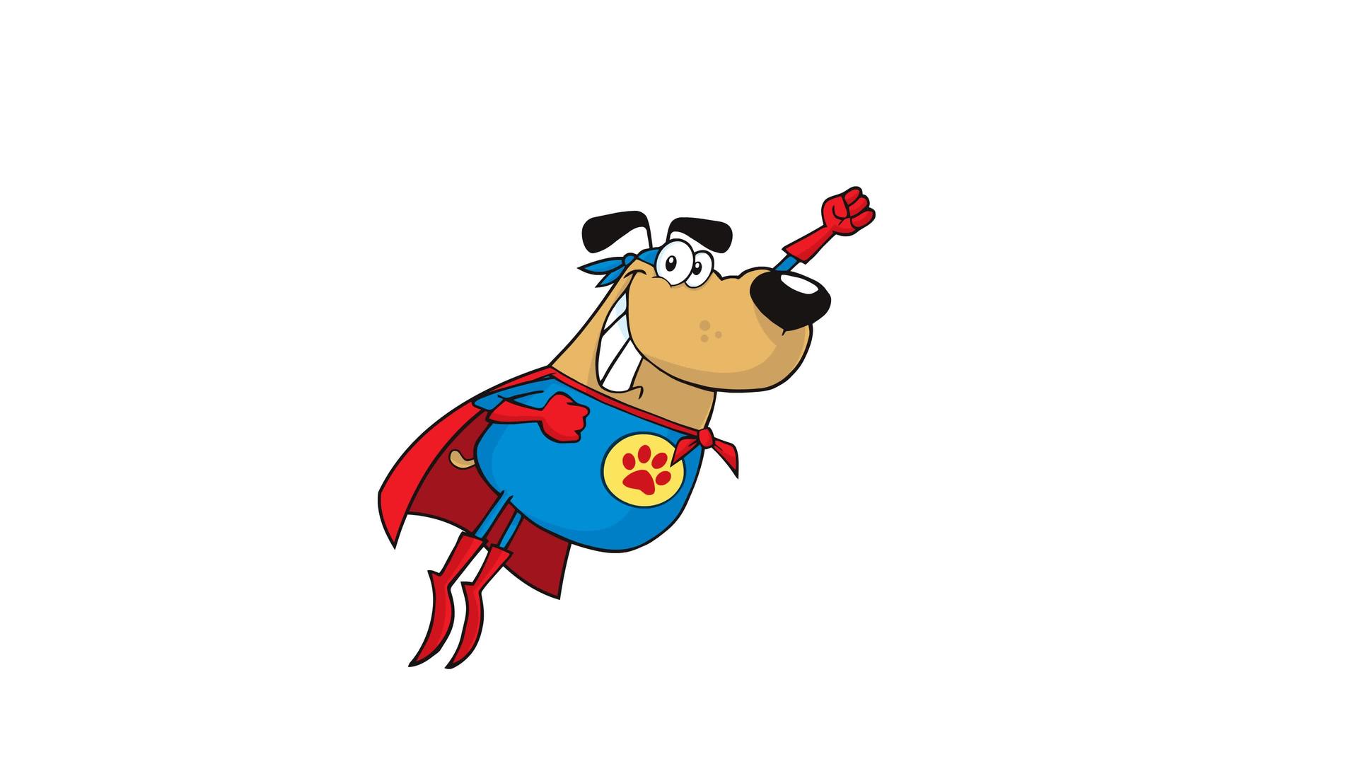 超级英雄狗卡通人物飞行视频的预览图