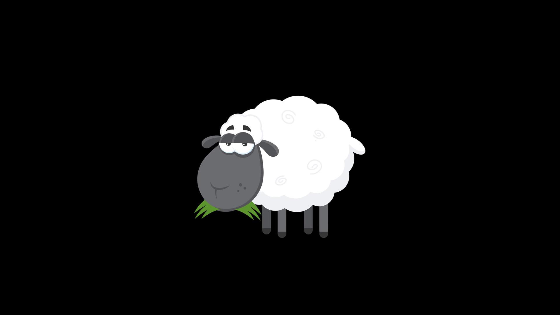 卡通黑羊吃草视频的预览图