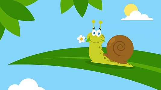 可爱的蜗牛蜗牛视频的预览图