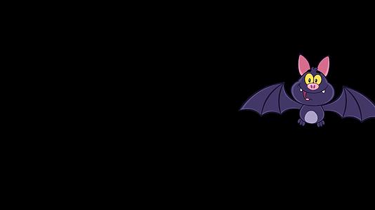 快乐的吸血鬼蝙蝠卡通人物飞行视频的预览图