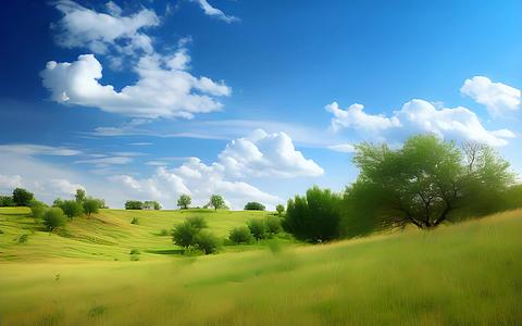 蓝天白云与草原视频的预览图