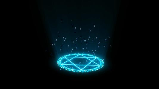 蓝色汇聚粒子魔法阵视频的预览图