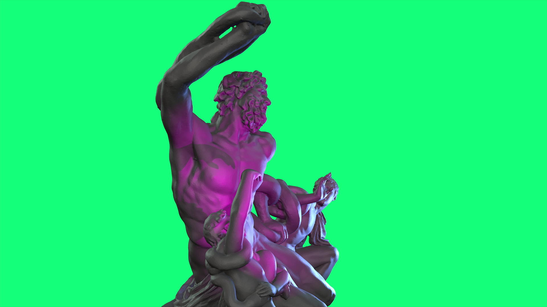 绿幕上的旋转雕像视频的预览图