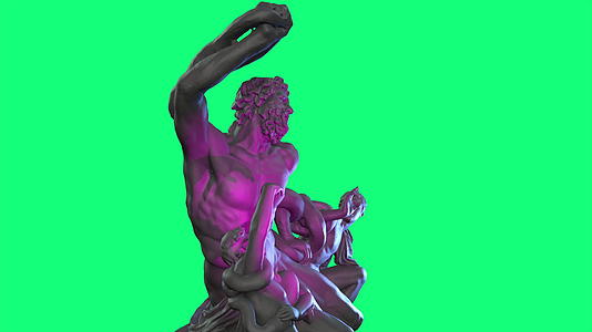 绿幕上的旋转雕像视频的预览图