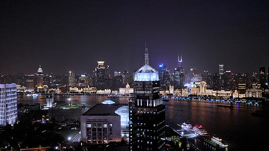 浦江两岸夜景航拍视频的预览图