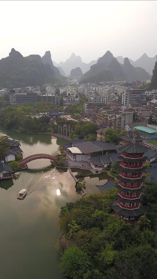 桂林景观桂林旅游航拍木龙湖公园视频的预览图