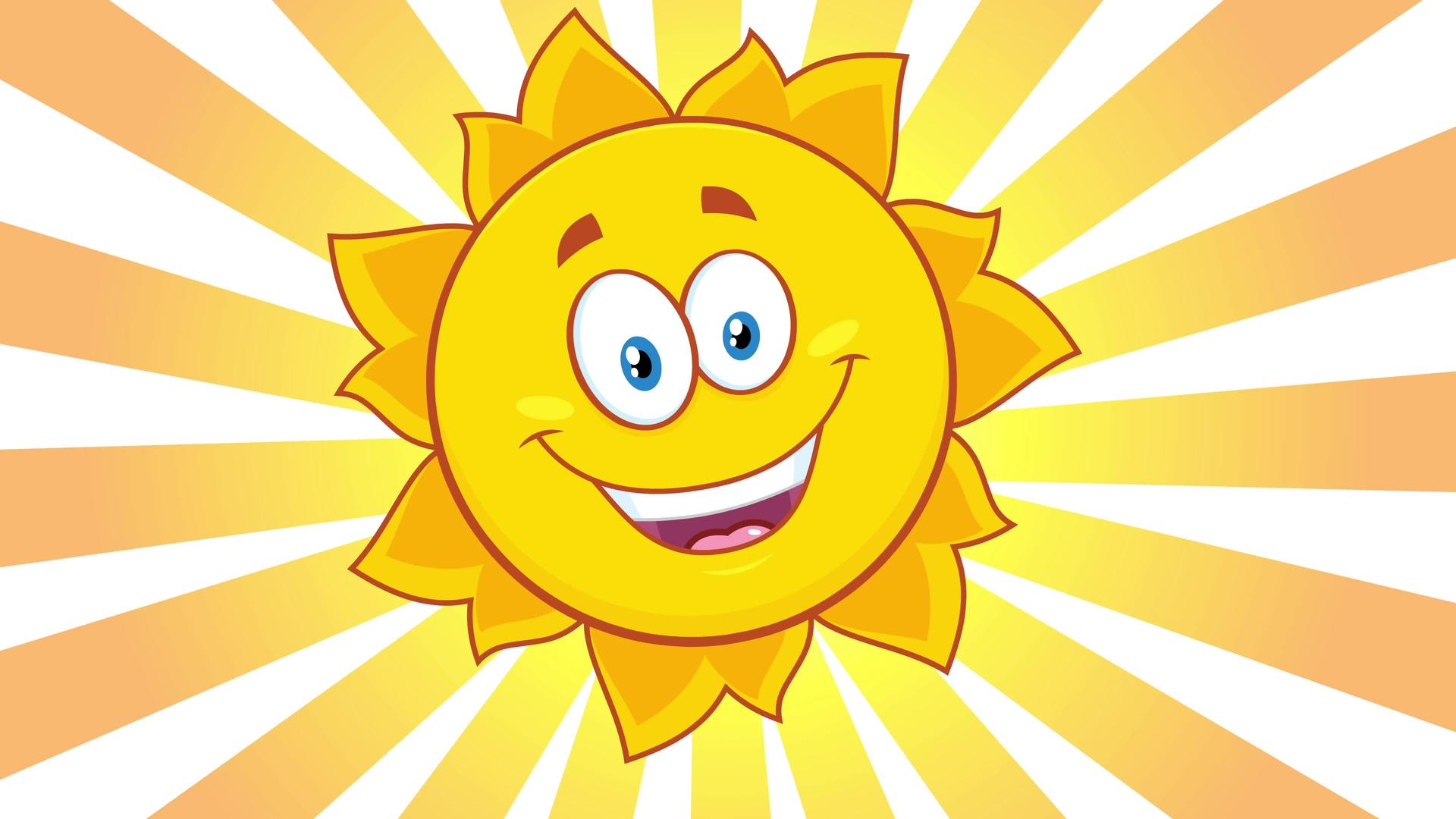 快乐的黄太阳卡通人物视频的预览图