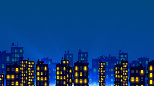 卡通城市灯光视频的预览图
