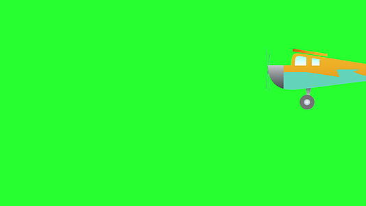 生日快乐的文字飞机在绿屏上用长横幅飞行视频的预览图