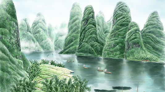 漓江山水中国风背景视频的预览图