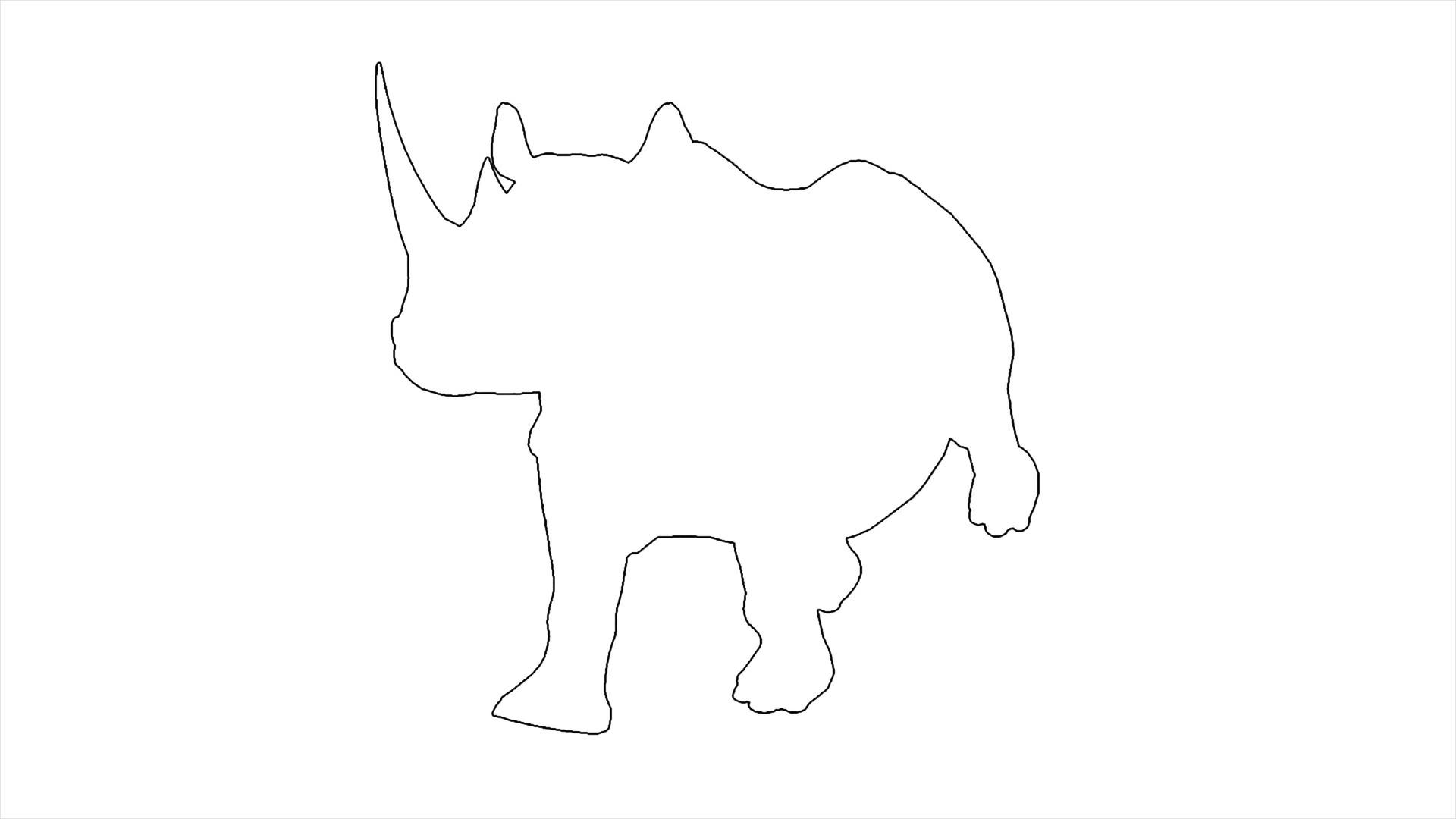 4K犀牛在白屏上行走视频的预览图