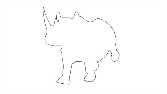犀牛在白屏上行走视频的预览图