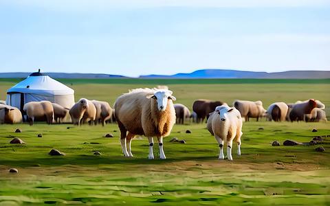 羊群在内蒙古草原上视频的预览图