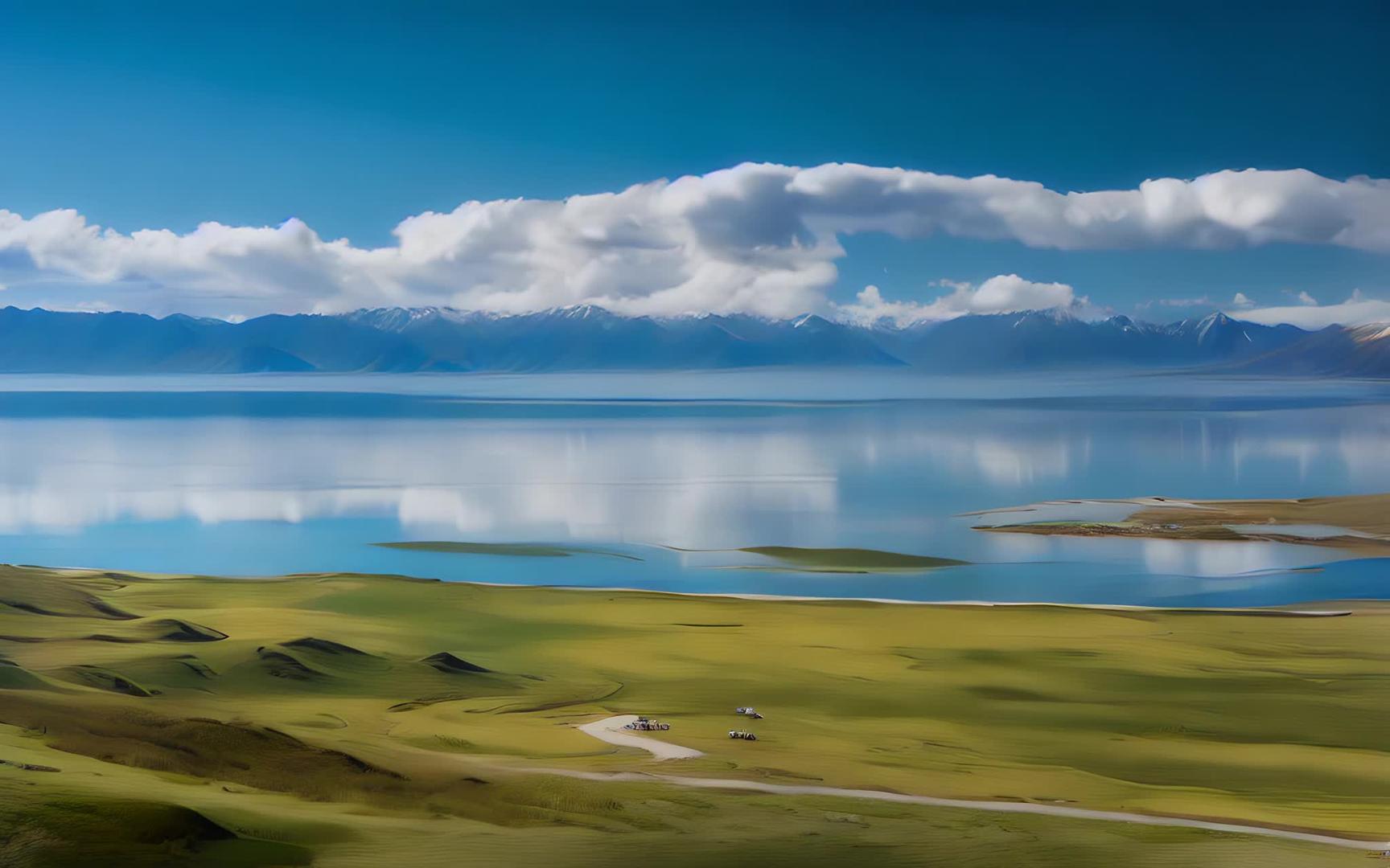 高原雪山湖泊视频的预览图
