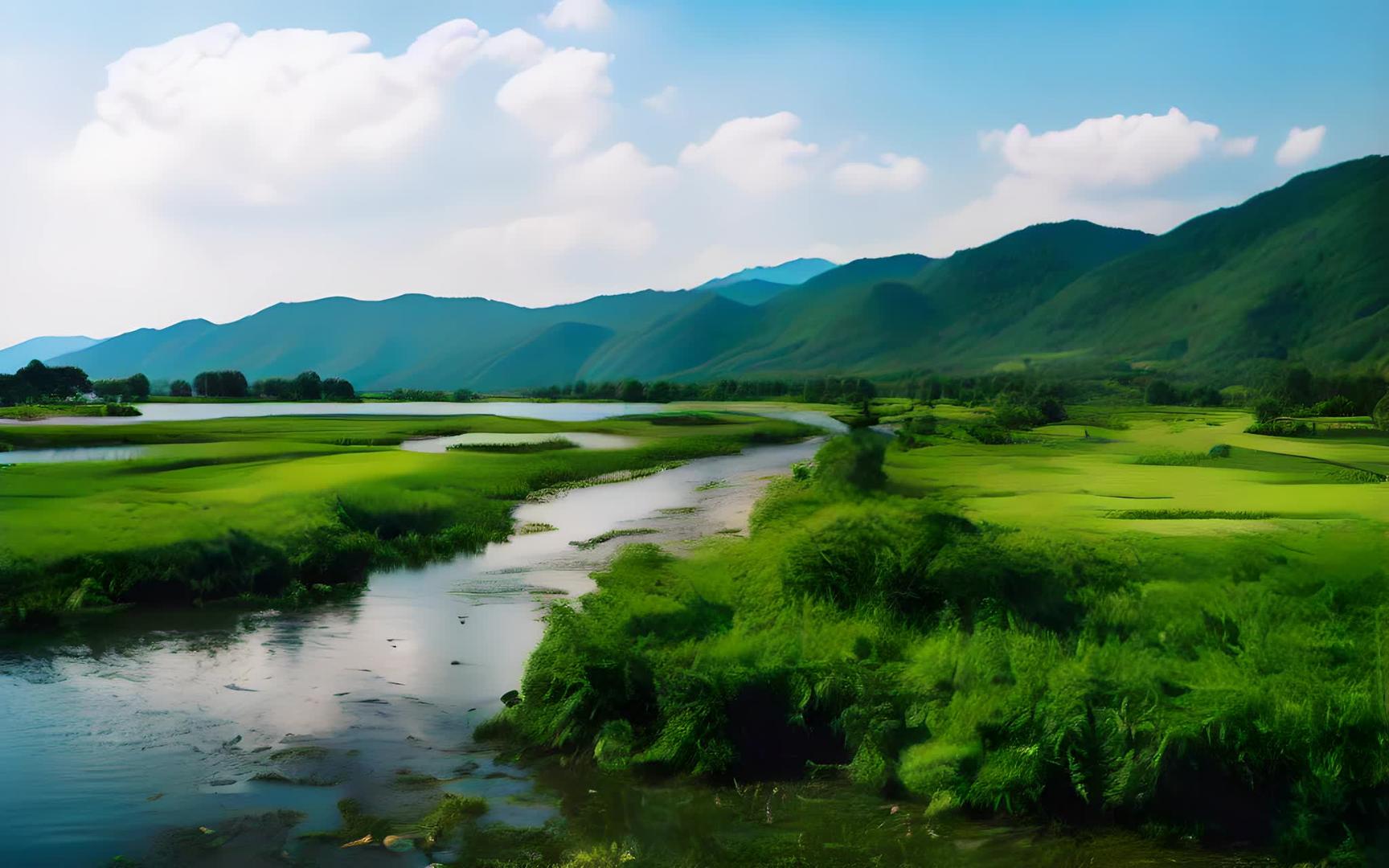 风景秀丽的小河流视频的预览图