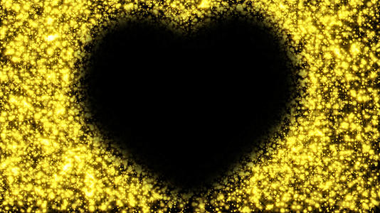 金色光斑粒子心形边框修饰动画视频的预览图