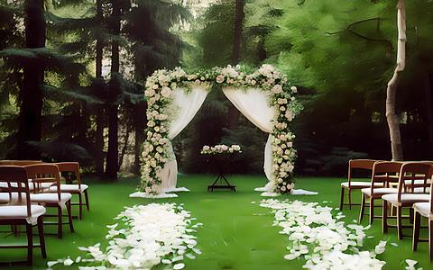 草坪婚礼的浪漫视频的预览图