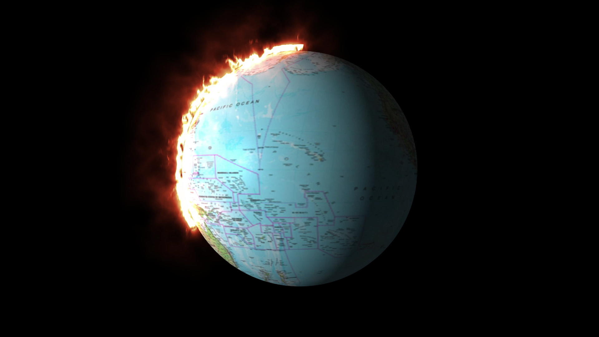 地球行星燃烧动画视频的预览图