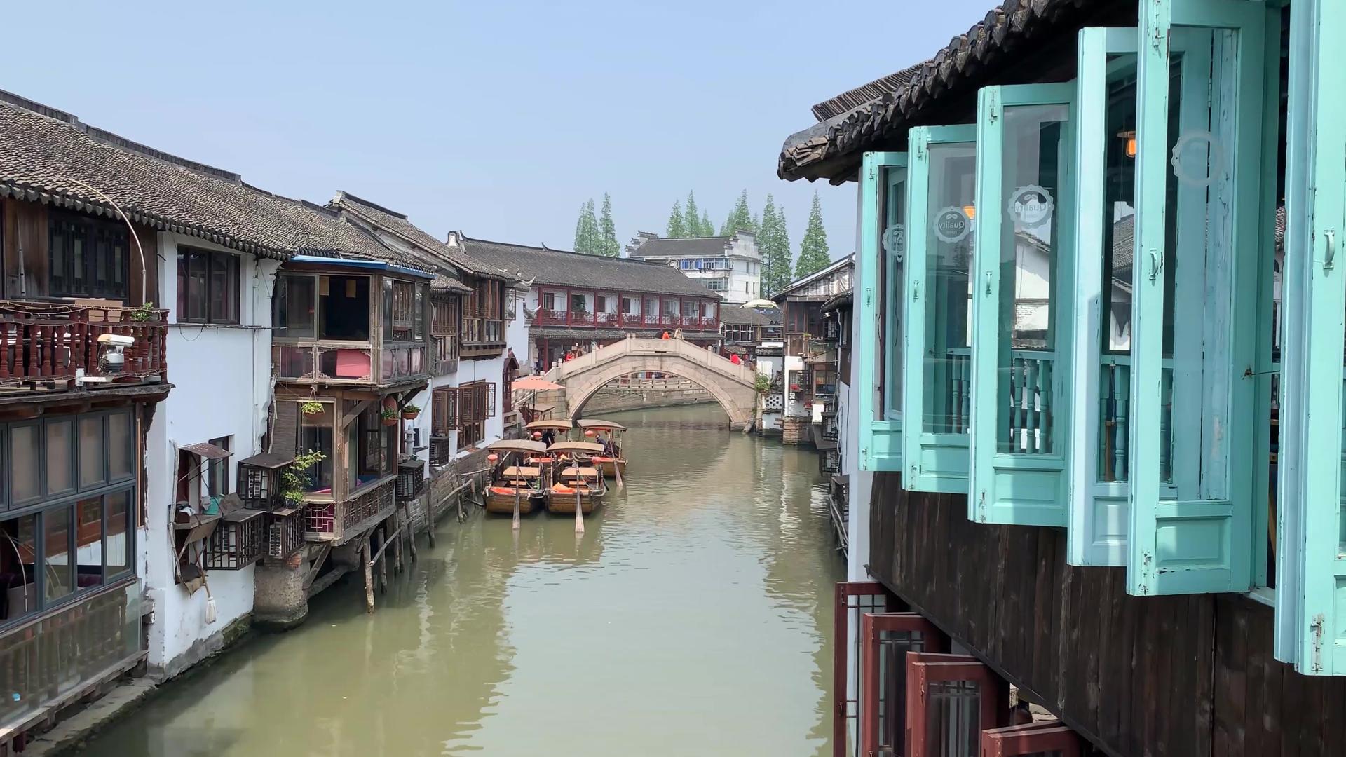 上海朱家角古镇小桥流水人家视频合集视频的预览图