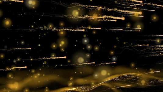 金色唯美大气波浪粒子流星动态视频元素视频的预览图