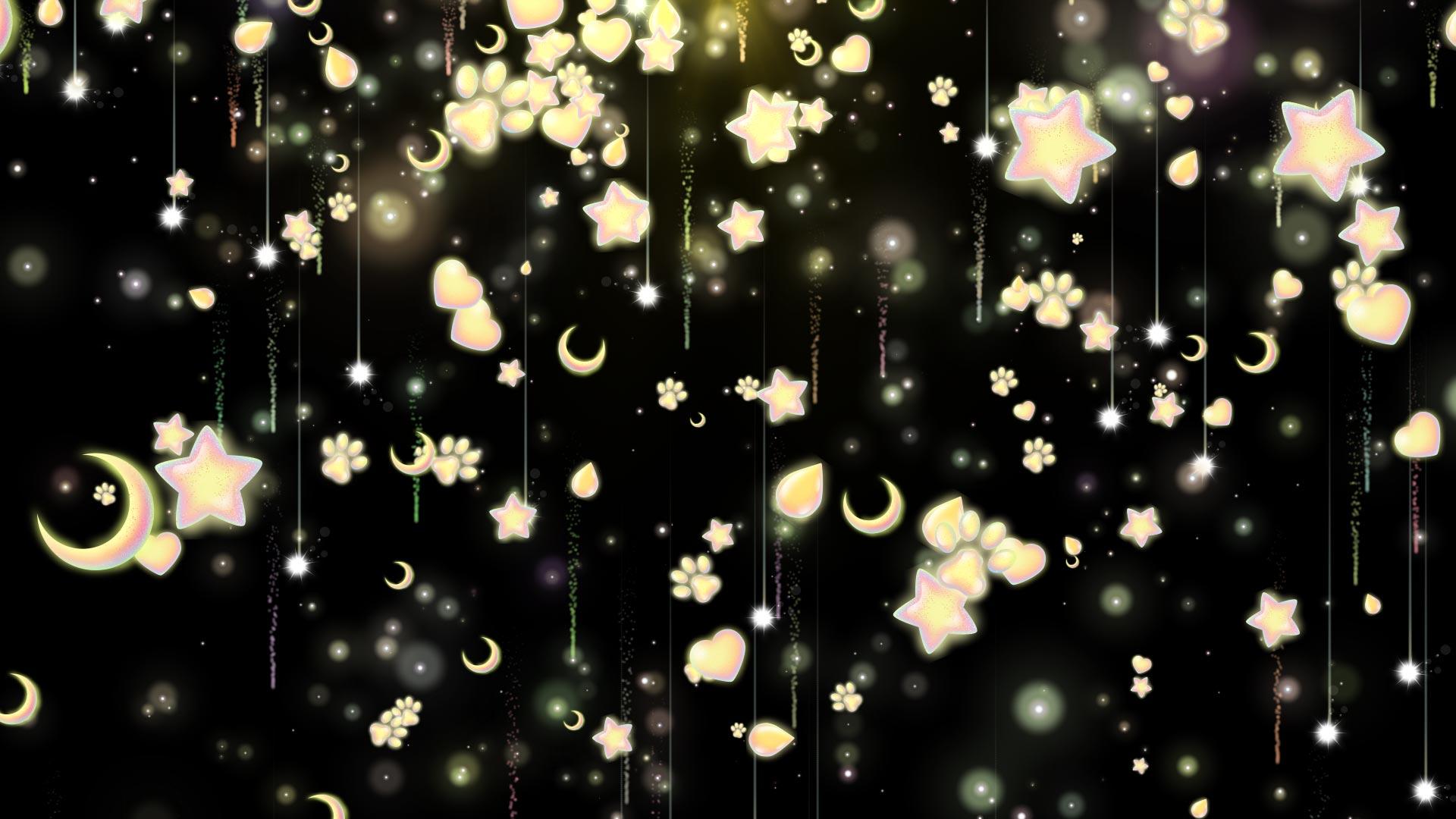 星星月亮爱心可爱猫爪发光唯美粒子带透明通道视频视频的预览图