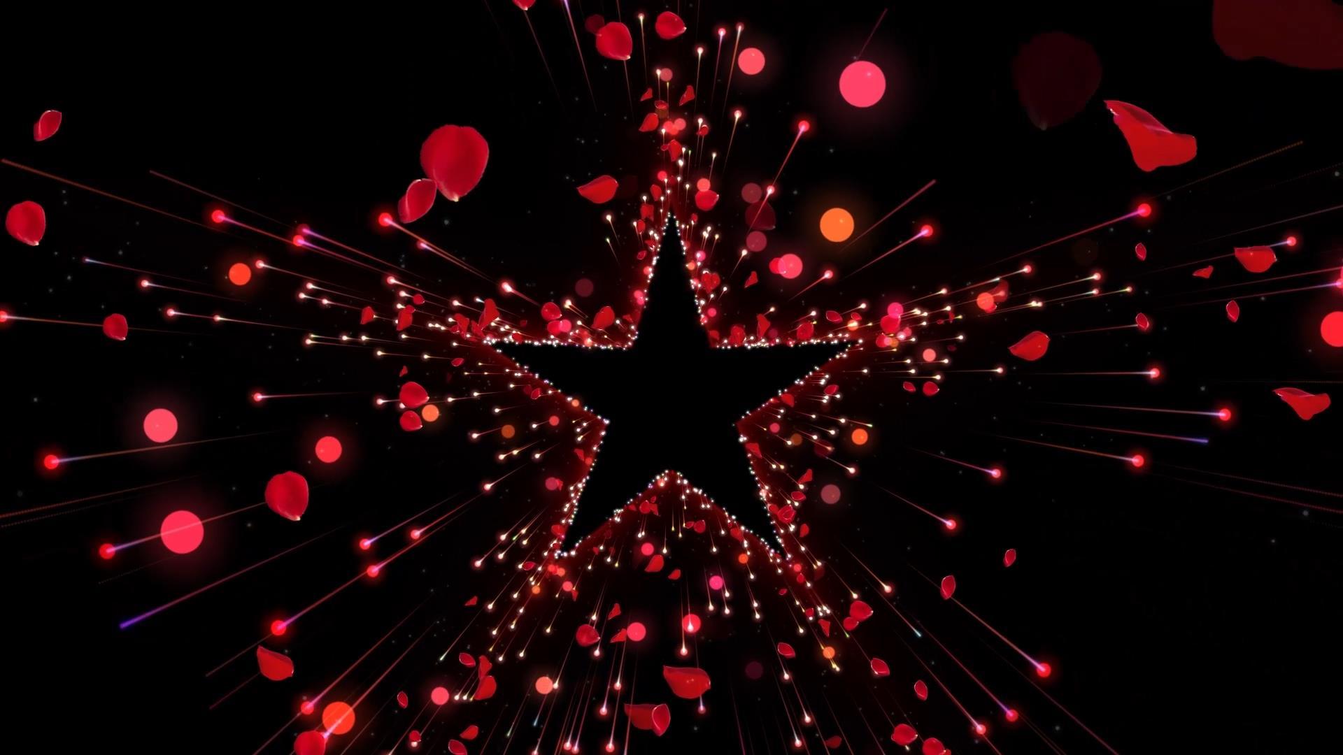 动态星星粒子玫瑰花瓣光线散发动态视频元素视频的预览图