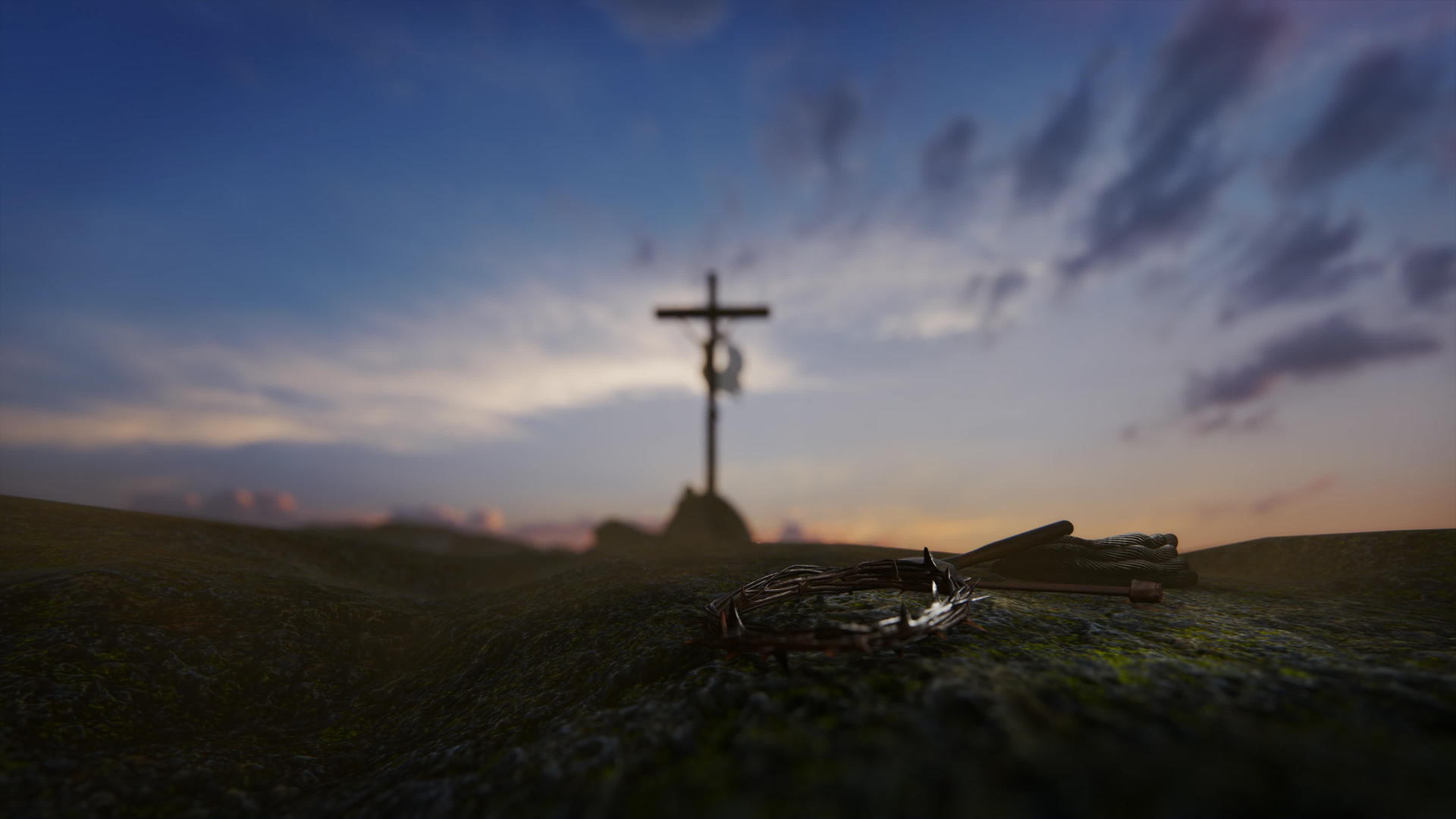 十字架日出3d场景视频的预览图