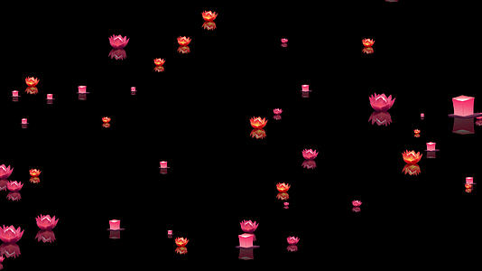 4K莲花孔明灯上升动画AE元素视频的预览图