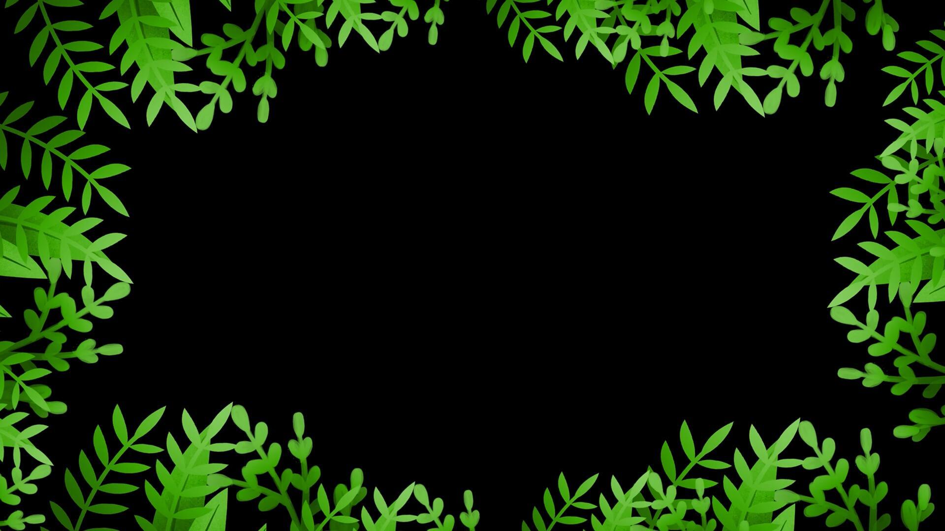 4k绿叶摇摆边框视频的预览图