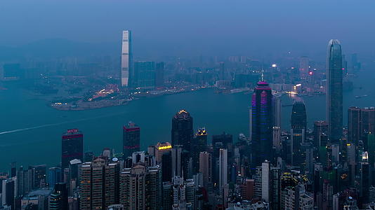 香港上空的市中心城市风景视频的预览图