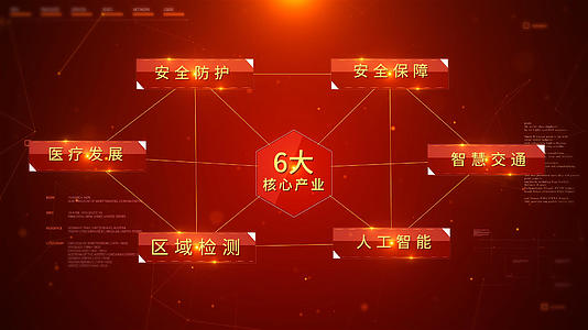 红色党政字幕标题分支展示PR模板视频的预览图