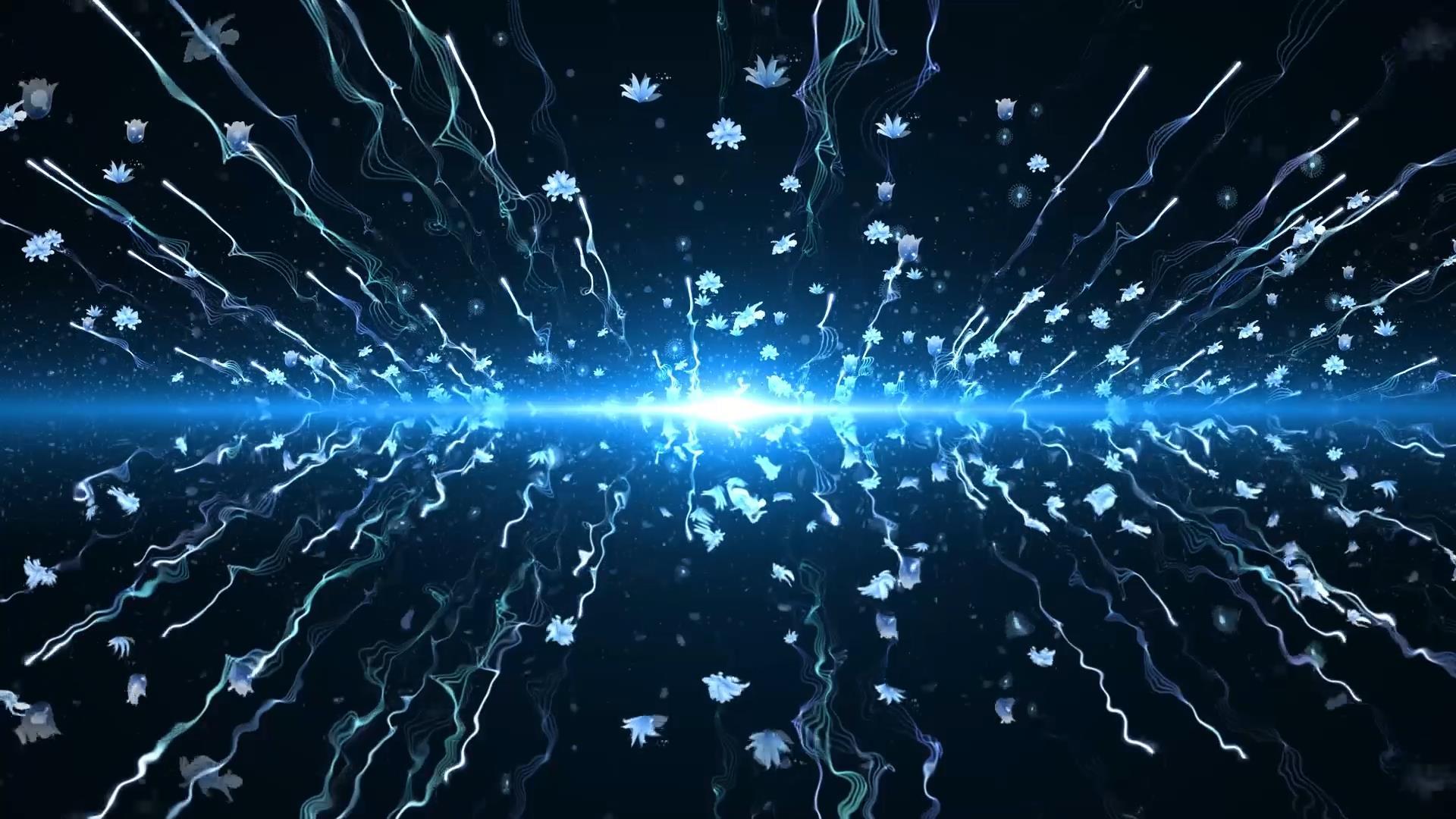 动态唯美粒子拖尾花朵光效视频元素视频的预览图