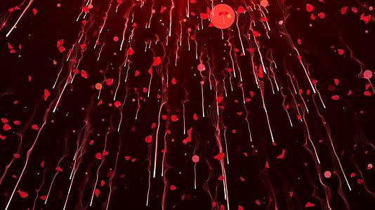 红色动态光效唯美粒子玫瑰花瓣视频元素视频的预览图