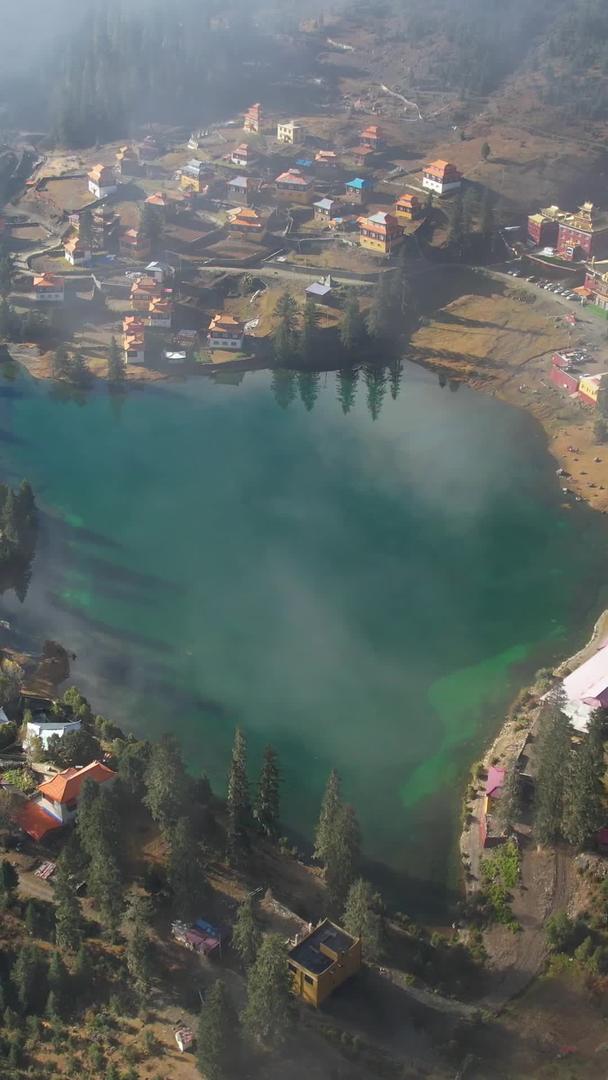 川西秘境措卡湖航拍云雾中的风景视频视频的预览图